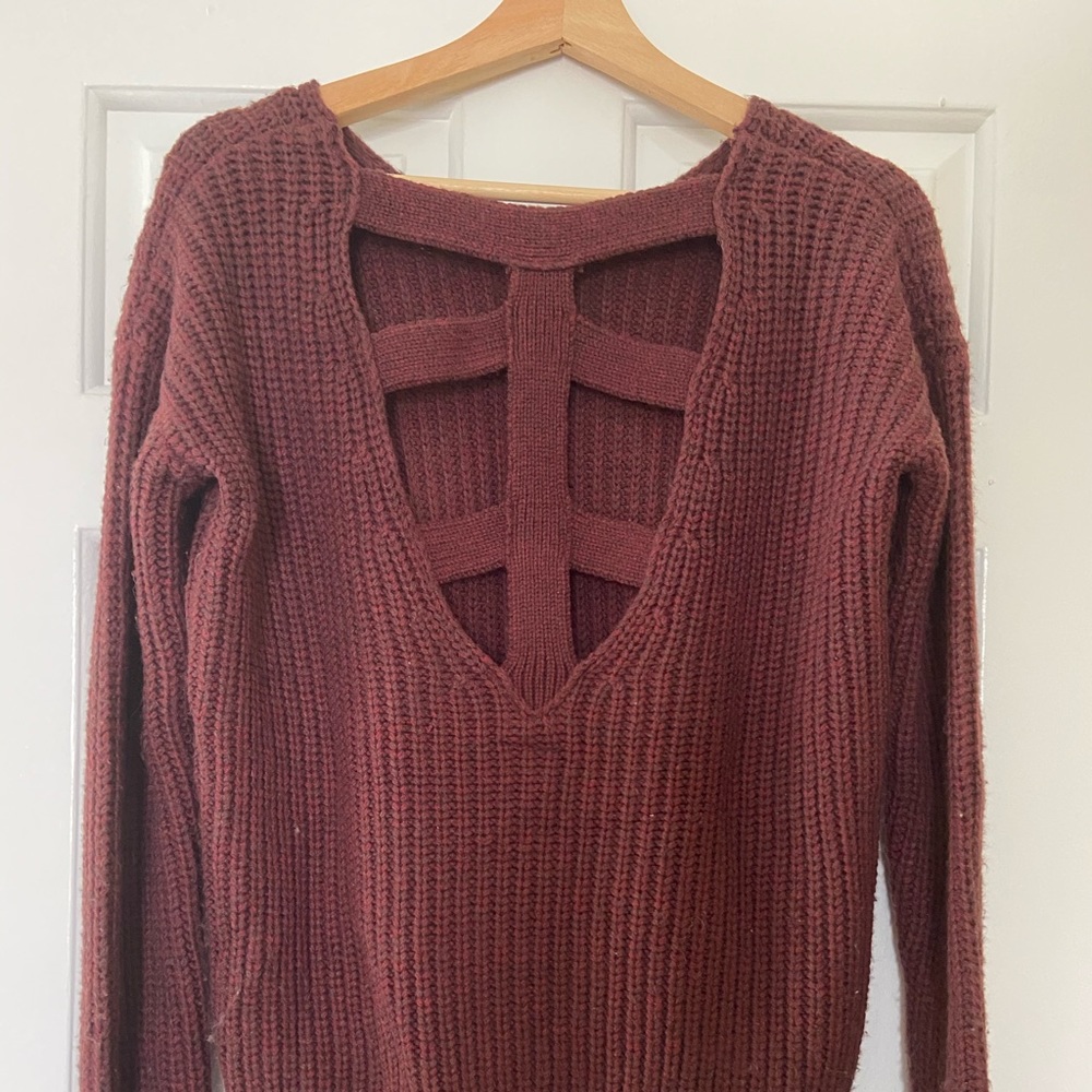 Urban outfitters sparkle & fade maroon sweater